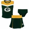 Outerstuff Girls Toddler Green/Gold Green Bay Packers Two-Piece Spirit Cheerleader Set With Bloomers