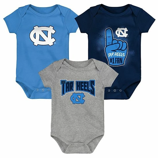 Outerstuff Infant Carolina Blue/Navy/Heathered Gray North Carolina Tar Heels Game On Three-Pack Bodysuit Set 4 Outerstuff Infant Carolina Blue/Navy/Heathered Gray North Carolina Tar Heels Game On Three-Pack Bodysuit Set - Image 2
