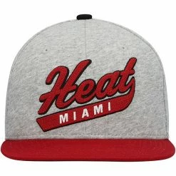 Outerstuff Youth Heathered Gray/Black Miami Heat Tailsweep Snapback Hat -Outerstuff shop unnamed file 9181