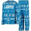 Outerstuff Youth Blue Detroit Lions Logo Allover Print Long Sleeve T-Shirt & Pants Holiday Pajamas Sleep Set -Outerstuff shop unnamed file 9193