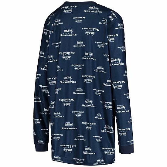Outerstuff Youth College Navy Seattle Seahawks All Over Print Long Sleeve T-Shirt & Pants Sleep Set 6 Outerstuff Youth College Navy Seattle Seahawks All Over Print Long Sleeve T-Shirt & Pants Sleep Set - Image 4