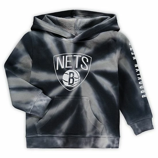 Outerstuff Toddler Black/White Brooklyn Nets Statement Edition Tie-Dye Fleece Pullover Hoodie 5 Outerstuff Toddler Black/White Brooklyn Nets Statement Edition Tie-Dye Fleece Pullover Hoodie - Image 3