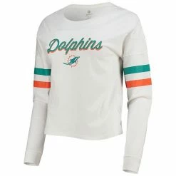 Outerstuff Juniors White Miami Dolphins Carli Crop Long Sleeve T-Shirt -Outerstuff shop unnamed file 9261