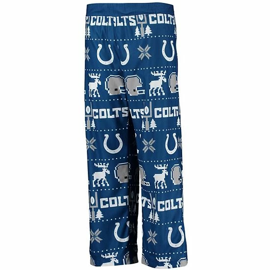 Outerstuff Youth Royal Indianapolis Colts Logo Allover Print Long Sleeve T-Shirt & Pants Holiday Pajamas Sleep Set 7 Outerstuff Youth Royal Indianapolis Colts Logo Allover Print Long Sleeve T-Shirt & Pants Holiday Pajamas Sleep Set - Image 5