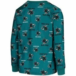 Outerstuff Youth Teal San Jose Sharks Allover Print Long Sleeve T-Shirt And Pants Sleep Set -Outerstuff shop unnamed file 9276