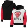 Outerstuff Girls Youth Black Chicago Bulls Let's Get Loud Colorblock Pullover Hoodie