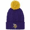 Outerstuff Girls Youth Purple Minnesota Vikings Team Cable Cuffed Knit Hat With Pom