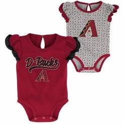 Outerstuff Girls Newborn Red/Heathered Gray Arizona Diamondbacks Scream & Shout Two-Pack Bodysuit Set