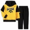 Outerstuff Preschool Black/Gold Iowa Hawkeyes Sideline Hoodie & Pants Set