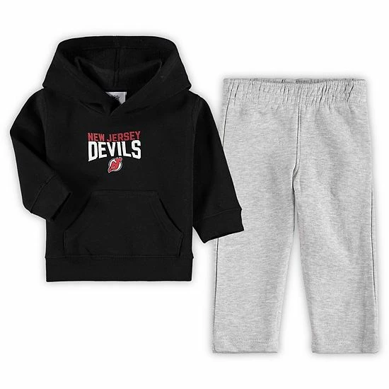Outerstuff Toddler Black/Heathered Gray New Jersey Devils Fan Flare Pullover Hoodie & Pants Set 3 Outerstuff Toddler Black/Heathered Gray New Jersey Devils Fan Flare Pullover Hoodie & Pants Set