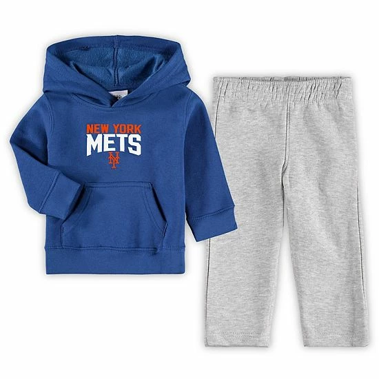 Outerstuff Toddler Royal/Heathered Gray New York Mets Fan Flare Fleece Hoodie And Pants Set 3 Outerstuff Toddler Royal/Heathered Gray New York Mets Fan Flare Fleece Hoodie And Pants Set