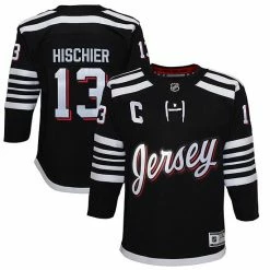 Outerstuff Youth Nico Hischier Black New Jersey Devils 2021/22 Alternate Premier Player Jersey