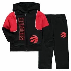 Outerstuff Toddler Black/Red Toronto Raptors Around The Rim Full-Zip Hoodie Track Jacket And Pants Set -Outerstuff shop unnamed file 9478