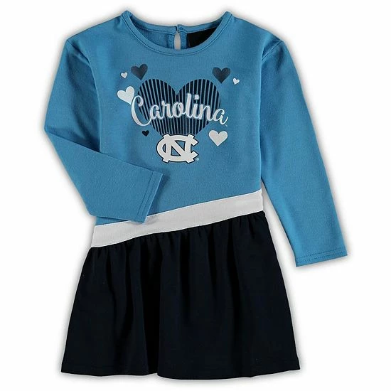 Outerstuff Girls Infant Carolina Blue North Carolina Tar Heels Heart French Terry Tri-Blend Dress 4 Outerstuff Girls Infant Carolina Blue North Carolina Tar Heels Heart French Terry Tri-Blend Dress - Image 2