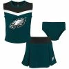 Outerstuff Girls Toddler Midnight Green/Black Philadelphia Eagles Two-Piece Spirit Cheerleader Set With Bloomers -Outerstuff shop unnamed file 9550