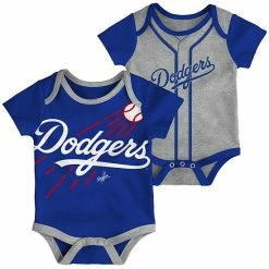 Outerstuff Newborn Royal/Heathered Gray Los Angeles Dodgers Double Two-Pack Bodysuit Set