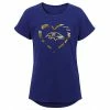 Outerstuff Girls Youth Purple Baltimore Ravens Tie-Dye Heart T-Shirt