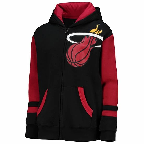 Outerstuff Youth Black Miami Heat Straight To The League Colorblock Full-Zip Hoodie 5 Outerstuff Youth Black Miami Heat Straight To The League Colorblock Full-Zip Hoodie - Image 3