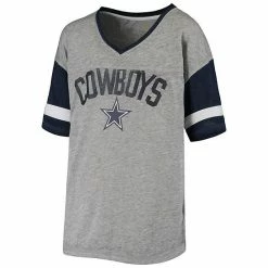 Outerstuff Junior's Heathered Gray/Navy Dallas Cowboys Let's Huddle Burnout V-Neck T-Shirt 9 Outerstuff Junior's Heathered Gray/Navy Dallas Cowboys Let's Huddle Burnout V-Neck T-Shirt -Outerstuff shop unnamed file 9594