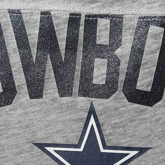 Outerstuff Junior's Heathered Gray/Navy Dallas Cowboys Let's Huddle Burnout V-Neck T-Shirt 7 Outerstuff Junior's Heathered Gray/Navy Dallas Cowboys Let's Huddle Burnout V-Neck T-Shirt - Image 5
