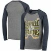 Outerstuff Youth Heathered Gray/Heathered Navy Nashville Predators Square Up Raglan Tri-Blend Long Sleeve T-Shirt -Outerstuff shop unnamed file 9624