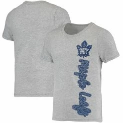 Outerstuff Girls Youth Heathered Gray Toronto Maple Leafs Chenille Script T-Shirt -Outerstuff shop unnamed file 9641