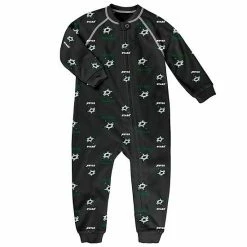 Outerstuff Toddler Black Dallas Stars Team Print Raglan Full-Zip Jumper Pajamas