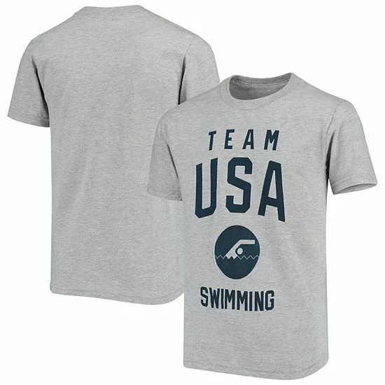 Outerstuff Youth Heathered Gray USA Swimming Pictogram T-Shirt 3 Outerstuff Youth Heathered Gray USA Swimming Pictogram T-Shirt