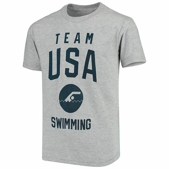 Outerstuff Youth Heathered Gray USA Swimming Pictogram T-Shirt 5 Outerstuff Youth Heathered Gray USA Swimming Pictogram T-Shirt - Image 3