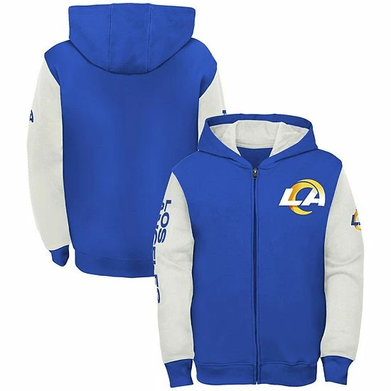 Outerstuff Youth Royal/Bone Los Angeles Rams Poster Board Full-Zip Hoodie 4 Outerstuff Youth Royal/Bone Los Angeles Rams Poster Board Full-Zip Hoodie - Image 2