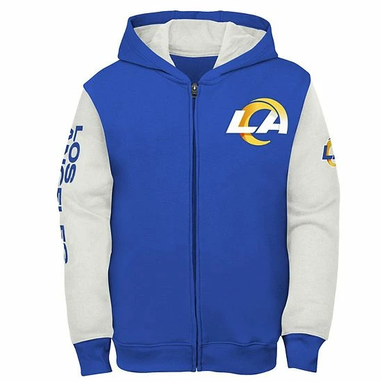 Outerstuff Youth Royal/Bone Los Angeles Rams Poster Board Full-Zip Hoodie 5 Outerstuff Youth Royal/Bone Los Angeles Rams Poster Board Full-Zip Hoodie - Image 3