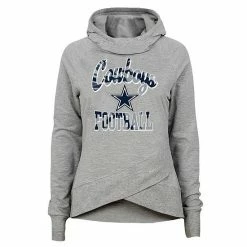 Outerstuff Girls Youth Heathered Gray Dallas Cowboys Dye Hard Fan Funnel Neck Pullover Hoodie