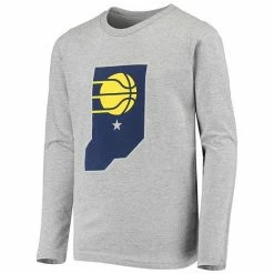 Outerstuff Youth Heathered Gray Indiana Pacers Primary Logo Long Sleeve T-Shirt -Outerstuff shop unnamed file 9683