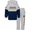 Outerstuff Toddler Heather Gray/Navy Michigan Wolverines Playmaker Pullover Hoodie & Pants Set