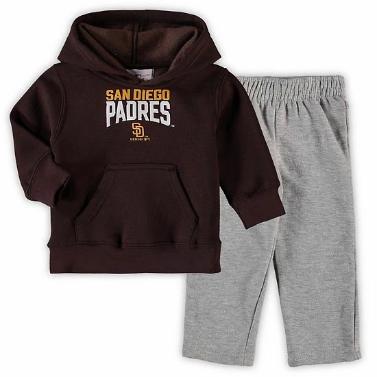 Outerstuff Infant Brown/Heathered Gray San Diego Padres Fan Flare Fleece Hoodie And Pants Set 3 Outerstuff Infant Brown/Heathered Gray San Diego Padres Fan Flare Fleece Hoodie And Pants Set