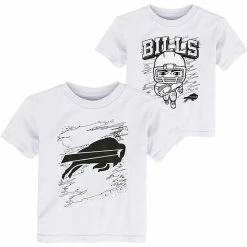 Outerstuff Toddler White Buffalo Bills Coloring Activity Two-Pack T-Shirt Set