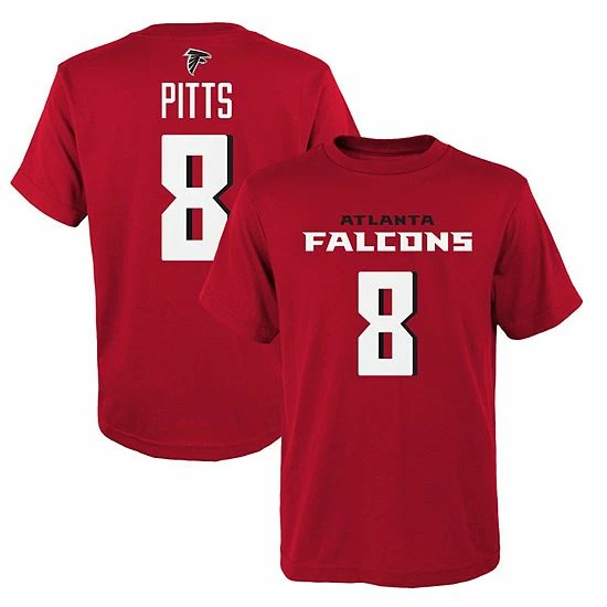 Outerstuff Youth Kyle Pitts Red Atlanta Falcons Mainliner Name & Number T-Shirt 3 Outerstuff Youth Kyle Pitts Red Atlanta Falcons Mainliner Name & Number T-Shirt