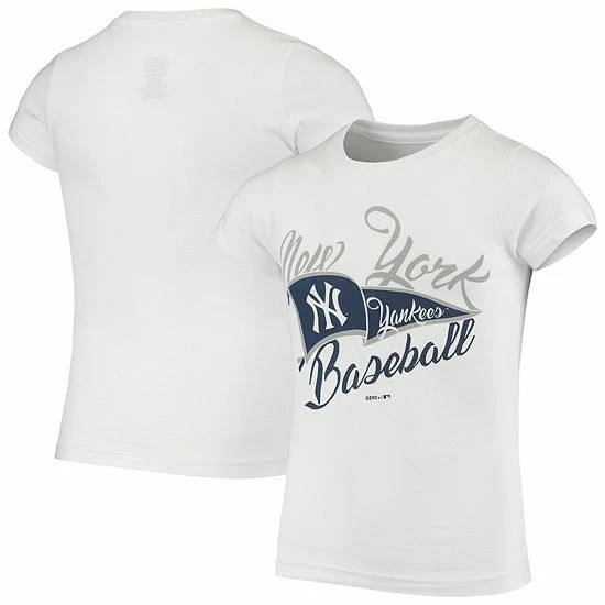 Outerstuff Girls Youth White New York Yankees Fly The Flag T-Shirt 3 Outerstuff Girls Youth White New York Yankees Fly The Flag T-Shirt