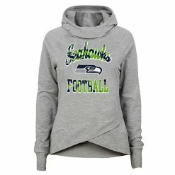 Outerstuff Girls Youth Heathered Gray Seattle Seahawks Dye Hard Fan Funnel Neck Pullover Hoodie