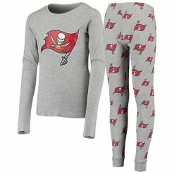 Outerstuff Youth Gray Tampa Bay Buccaneers Long Sleeve T-Shirt & Pants Sleep Set -Outerstuff shop unnamed file 98