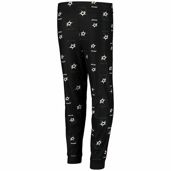 Outerstuff Youth Black Dallas Stars Allover Print Long Sleeve T-Shirt And Pants Sleep Set 6 Outerstuff Youth Black Dallas Stars Allover Print Long Sleeve T-Shirt And Pants Sleep Set - Image 4