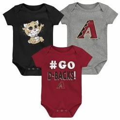 Outerstuff Infant Red/Black/Gray Arizona Diamondbacks Born To Win 3-Pack Bodysuit Set -Outerstuff shop unnamed file 9814