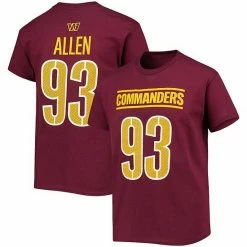 Outerstuff Youth Jonathan Allen Burgundy Washington Commanders Mainliner Player Name & Number T-Shirt -Outerstuff shop unnamed file 9819