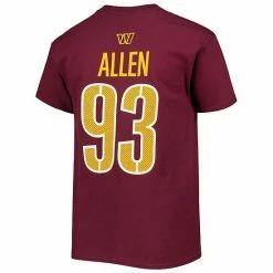 Outerstuff Youth Jonathan Allen Burgundy Washington Commanders Mainliner Player Name & Number T-Shirt -Outerstuff shop unnamed file 9821