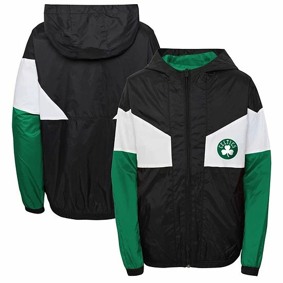 Outerstuff Youth Black Boston Celtics Pick-Up Game Hoodie Full-Zip Jacket 3 Outerstuff Youth Black Boston Celtics Pick-Up Game Hoodie Full-Zip Jacket