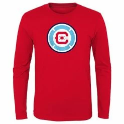 Outerstuff Youth Red Chicago Fire Primary Logo Long Sleeve T-Shirt