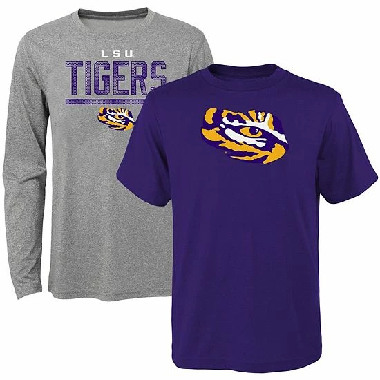 Outerstuff Preschool Purple LSU Tigers Long Sleeve/Short Sleeve T-Shirt Combo Pack 3 Outerstuff Preschool Purple LSU Tigers Long Sleeve/Short Sleeve T-Shirt Combo Pack