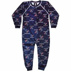 Outerstuff Houston Texans Toddler Piped Full Zip Raglan Coverall - Navy Blue