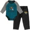 Outerstuff Infant Teal/Black Jacksonville Jaguars Touchdown Raglan Long Sleeve Bodysuit & Pants Set