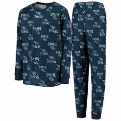Outerstuff Youth Navy Tennessee Titans All Over Print Long Sleeve T-Shirt & Pants Sleep Set